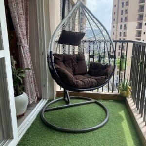 duzo Jhula Hanging Swing Chair for Adult Balcony Steel Hammock  (Black, Pack of 4, DIY(Do-It-Yourself))